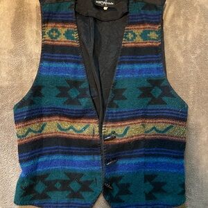 Patterned Vest with Button Closure